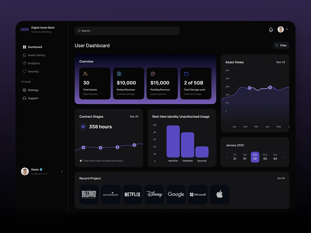 Concept preview of a fintech web application with clear financial data.
